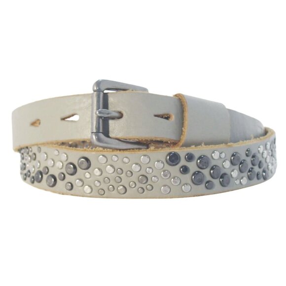 JOE'S JEANS Grey Studded Leather Belt Women's XL (36" to 40") - Picture 1 of 6